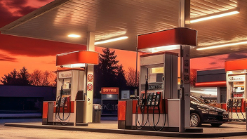 Surtidores en una gasolinera