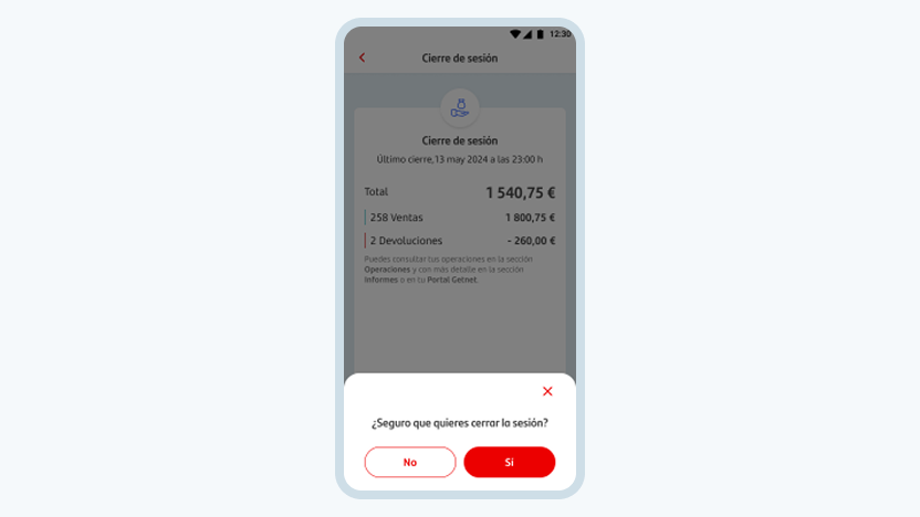 Pantalla de Get Smart realizando un cierre de sesión