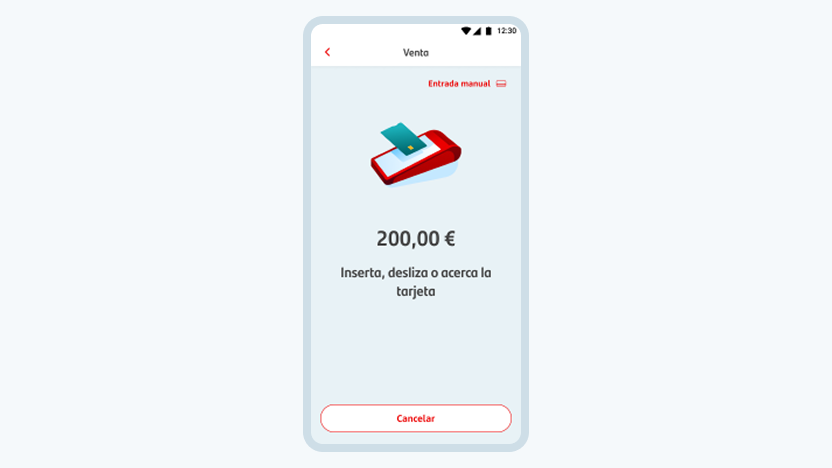 Pantalla de Get Smart con las instrucciones para el pago con tarjeta