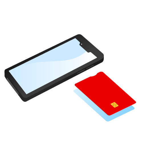 Ilustración de un movil y una tarjeta
