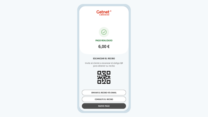 imagen telefono con valor del pago realizado y QR code