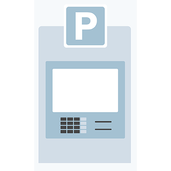 Ilustración de un parkímetro con el TPV intergrado