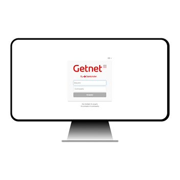 Ordenador de sobremesa con pantalla de inicio de sesión de Getnet