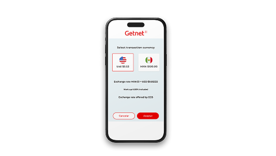 Celular mostrando selección de divisa