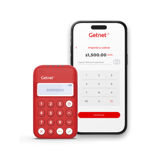 Get Mini y celular donde se visualiza importe a cobrar