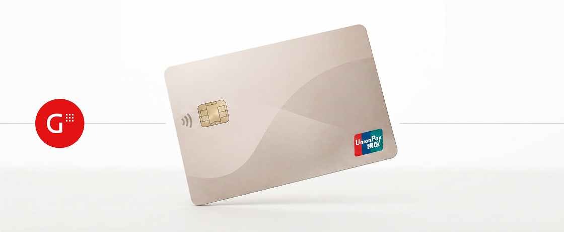 Tarjeta Union Pay al lado del logo de Genet