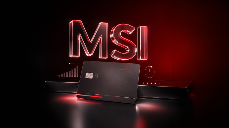Tarjeta negra con MSI en 3D