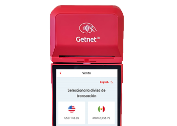 Terminal donde se visualiza la elección de divisa