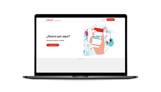 Ordenador con imagen del portal para el comercio